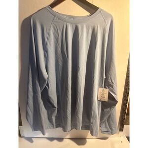 Mens Performance T Shirt 3XL Aqua Blue‎ Long Sleeve Activewear Top